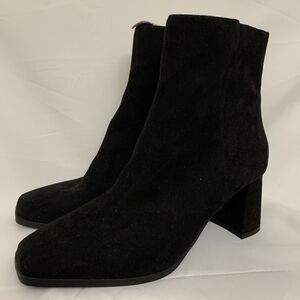 INC International Concepts Black Suede Ankle Boots Booties Womens 6.5 New